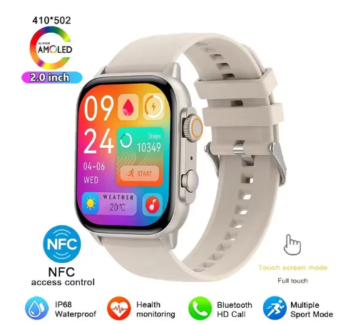 Hk9 pro  4g Sim Watch– Golden Edition – Dual Straps Big 2.2 Infinite Display Smart Watch